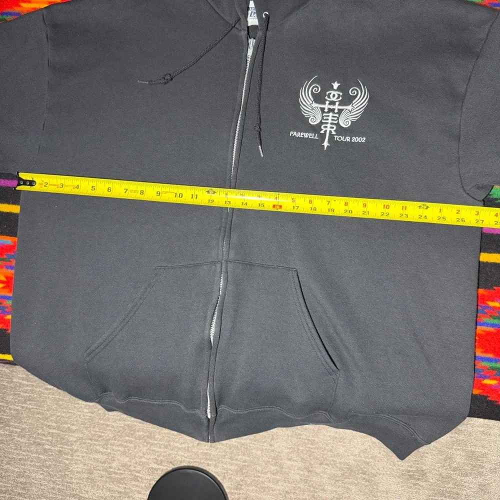 Vintage Lee Heavyweight Farewell Tour 2002 Zip Up Hoodie Black Mens 2XL Graphic